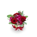 Box of red and pink roses